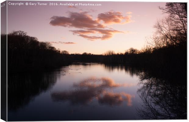 Clumber Lake Sunset Canvas Print by Gary Turner