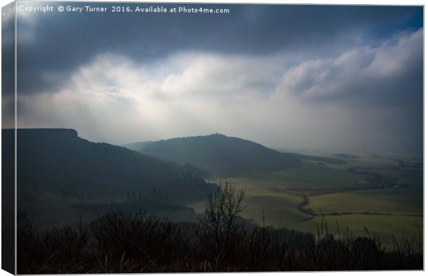 Sutton Bank Mist - Colour Canvas Print by Gary Turner