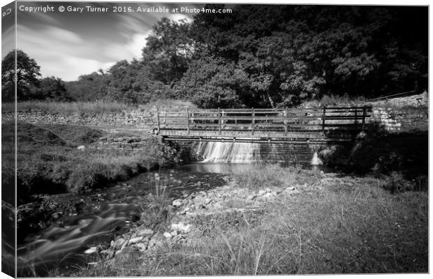 Bridge over Hebden Beck Canvas Print by Gary Turner