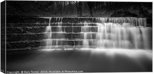 Clough House Wood Steps Waterfall Canvas Print by Gary Turner