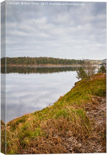 Langsett Reservoir Portrait Canvas Print by Gary Turner