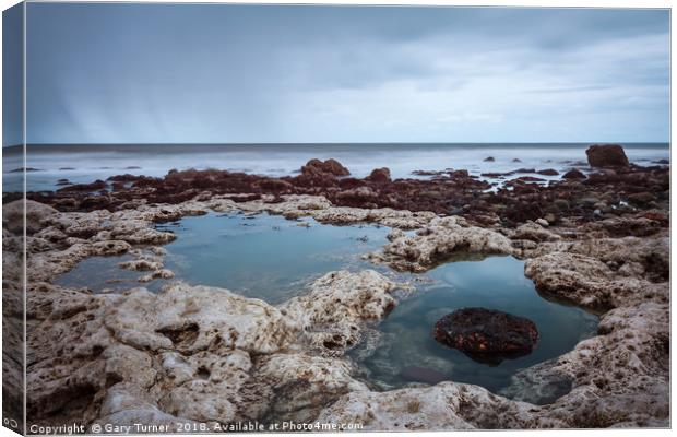 Tide Pools on Chemical Beach Canvas Print by Gary Turner