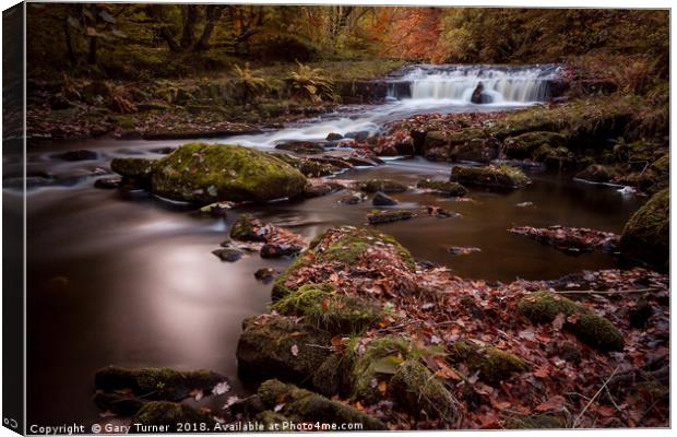 Hebden Water Falls Canvas Print by Gary Turner