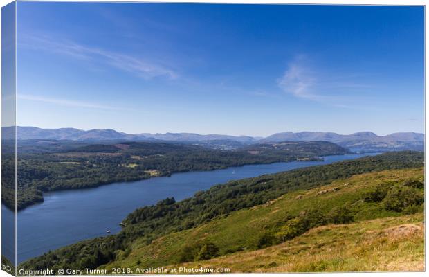 Windermere from Gummer's How Canvas Print by Gary Turner