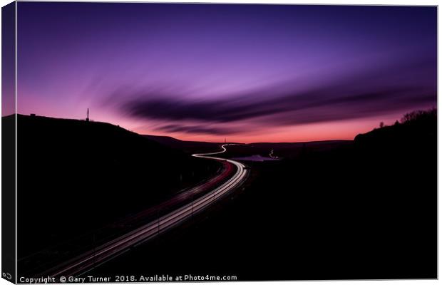 Motorway Sunset Canvas Print by Gary Turner