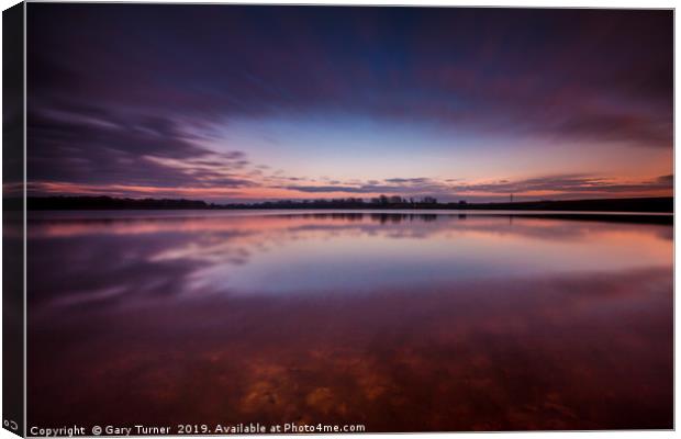 Sunset reflection at Ardsley Canvas Print by Gary Turner