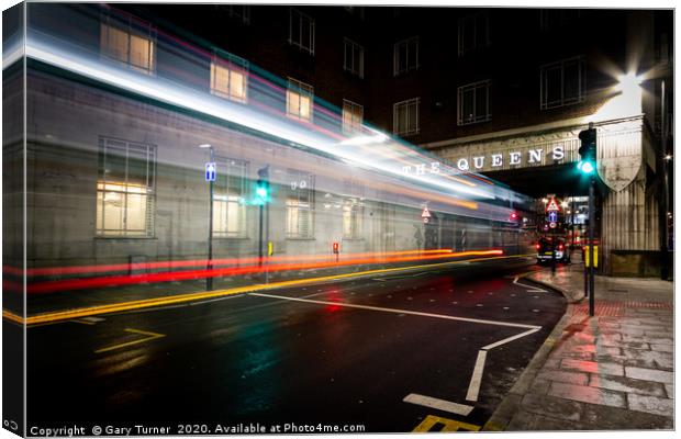 Queens Bus Trails Canvas Print by Gary Turner