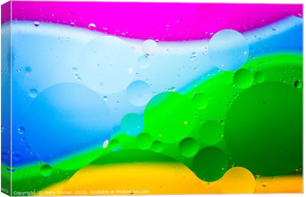 Abstract Oil Purple Blue Green and Yellow Canvas Print by Gary Turner