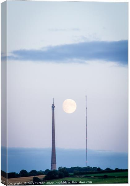 Emley Moon Two Towers Canvas Print by Gary Turner