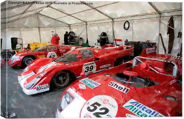  Classic racing Ferrari and Alfa Romeos Canvas Print by Adrian Beese