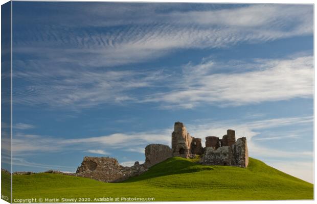 Duffus Castle Canvas Print by Martin Slowey