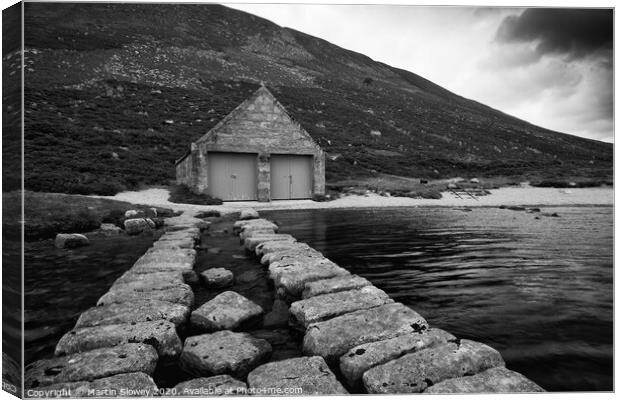 Loch Muick Boathouse Canvas Print by Martin Slowey