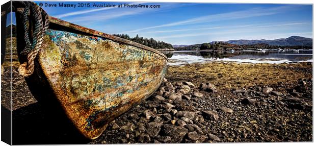 Weathered Boat Canvas Print by Dave Massey
