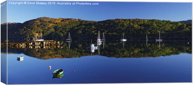 Loch Shieldaig Boats Canvas Print by Dave Massey