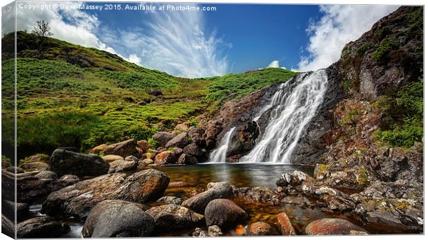 Easedale Falls Canvas Print by Dave Massey