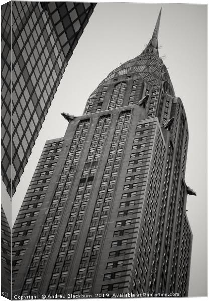 The Chrysler Building, New York City - monochrome Canvas Print by Andy Blackburn