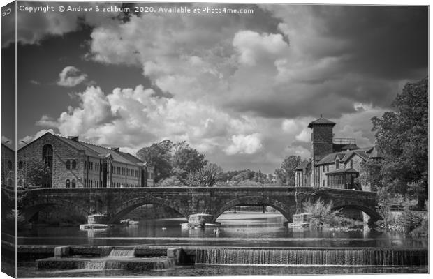 Clouds over the River Kent in Kendal...            Canvas Print by Andy Blackburn