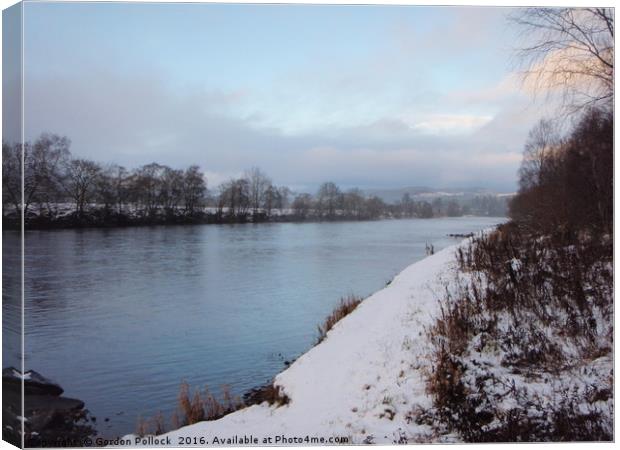 Winter On The Tay          Canvas Print by Gordon Pollock