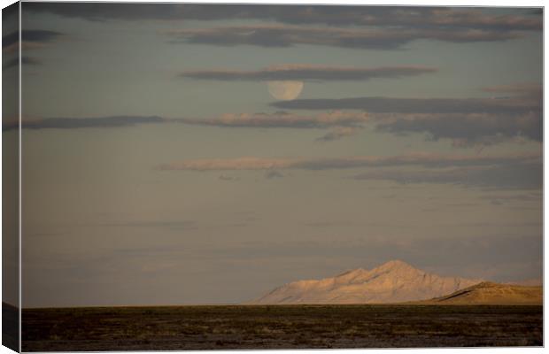  Moonrise and Mountains Canvas Print by Brent Olson