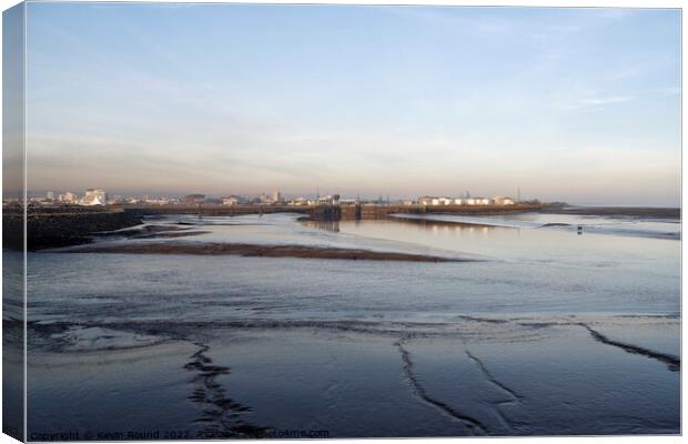 Cardiff Bay Mudflats at low tide Canvas Print by Kevin Round