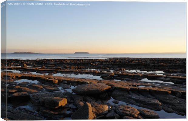 Lavernock Point Sunset Canvas Print by Kevin Round