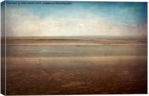 Severn Estuary Mudflats Grunge Canvas Print by Kevin Round