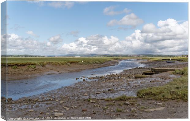Loughor estuary at Low tide Canvas Print by Kevin Round