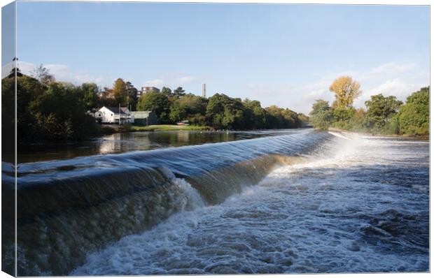 River Taff Llandaff Weir Canvas Print by Kevin Round