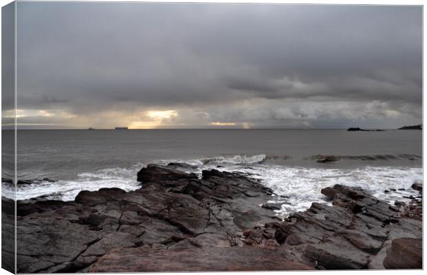 Bristol Channel Stormy Sky Canvas Print by Kevin Round