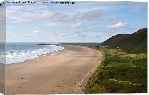  Gower Beach Rhossili Canvas Print by Kevin Round