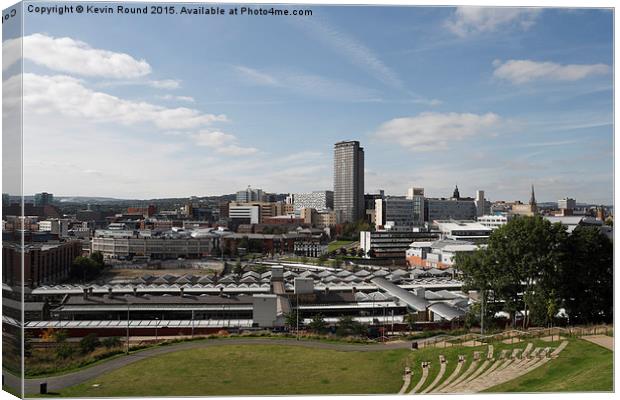 View of Sheffield city centre skyline, Yorkshire,  Canvas Print by Kevin Round
