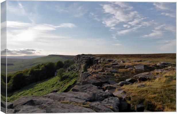 Stanage Edge Outdoors Canvas Print by Kevin Round