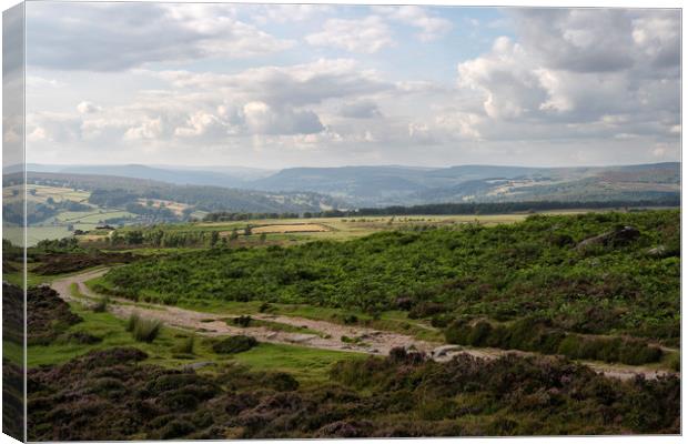 Curbar Edge Moorland landscape Canvas Print by Kevin Round