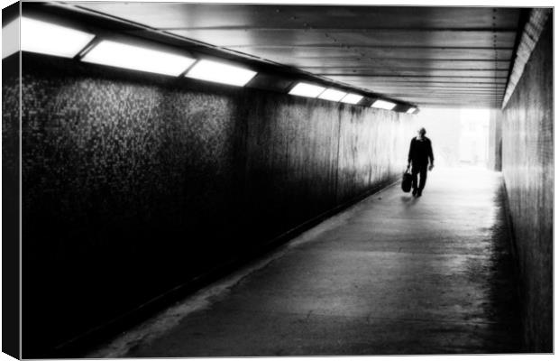 Figure in the subway Canvas Print by Chris Watson