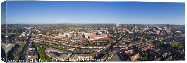 Sheffield From Above Canvas Print by Christopher Fenton