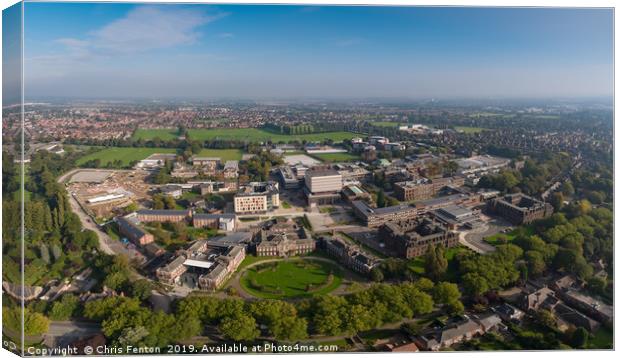 Panoramic View of Hull University Canvas Print by Christopher Fenton