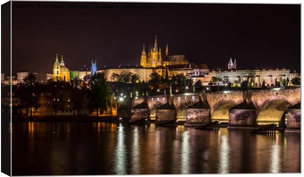 Prague at night Canvas Print by Jo Sowden