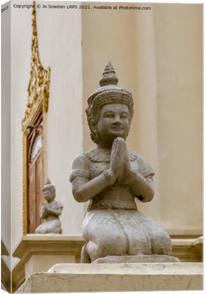 Figure at the Royal Palace, Phnom Penh, Cambodia Canvas Print by Jo Sowden