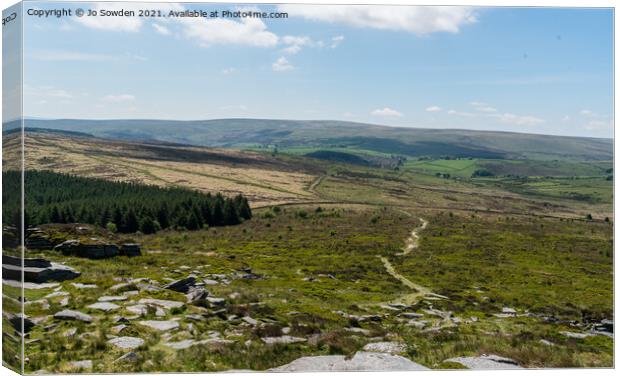 View from Bellever Tor Canvas Print by Jo Sowden