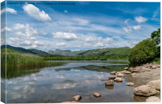 ElterWater Lake Reflections, the Lake District Canvas Print by Jo Sowden