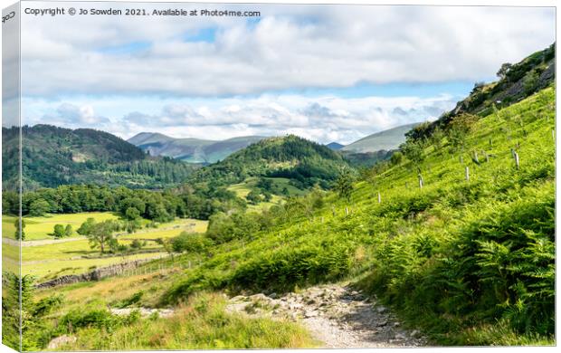 The Path up Helvellyn, Canvas Print by Jo Sowden