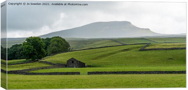 Pen y Ghent in the Rain Canvas Print by Jo Sowden