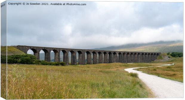 The Ribblehead Viaduct, Yorkshire Canvas Print by Jo Sowden