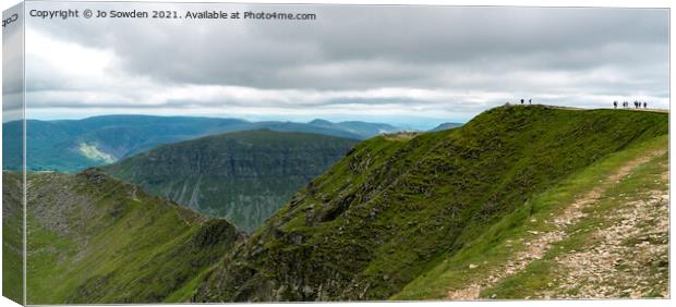 Striding Edge Canvas Print by Jo Sowden