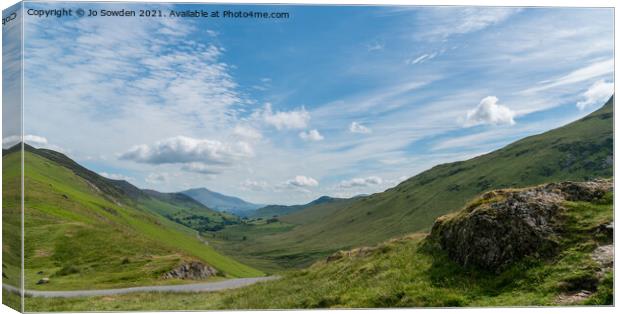 Newlands Pass, Buttermere, The Lake District Canvas Print by Jo Sowden