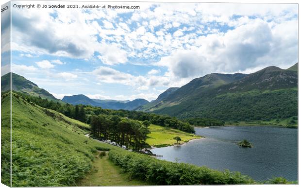 Crummock Water, the Lake District Canvas Print by Jo Sowden