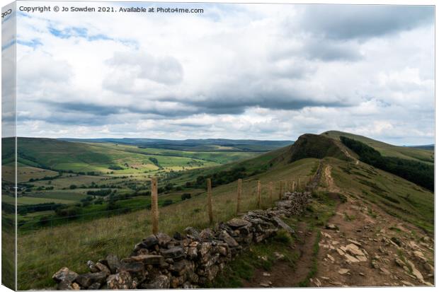 The Great Ridge, The Peak District Canvas Print by Jo Sowden