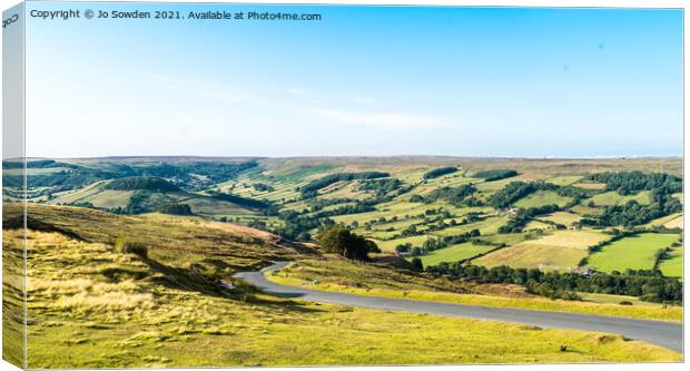 Rosedale from Chimney Bank, Yorkshire Canvas Print by Jo Sowden