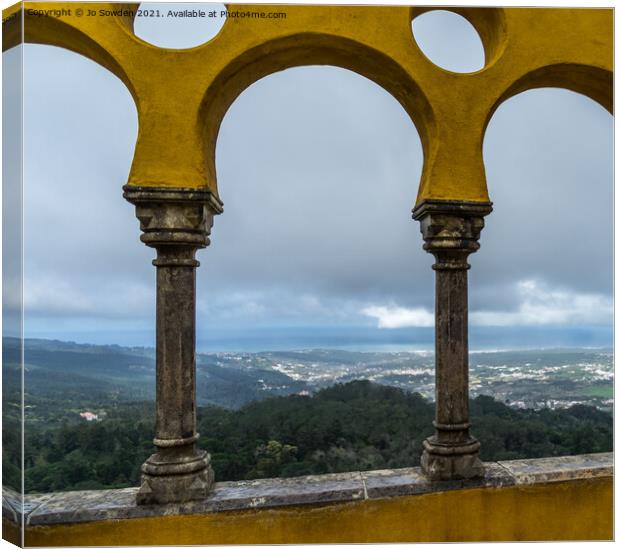 View from Sintra Pena Palace Canvas Print by Jo Sowden