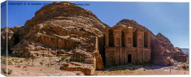 The Monastery, Petra, Jordan Canvas Print by Jo Sowden